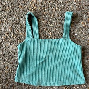 american eagle green ribbed tank size xs